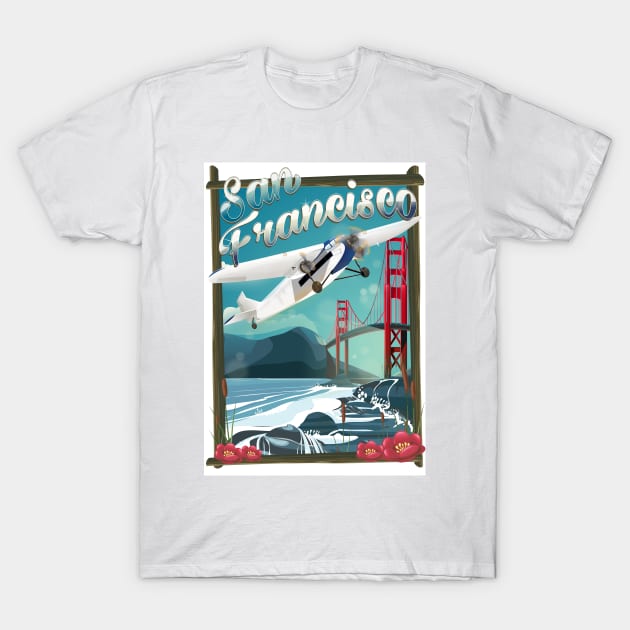 San Francisco travel poster T-Shirt by nickemporium1